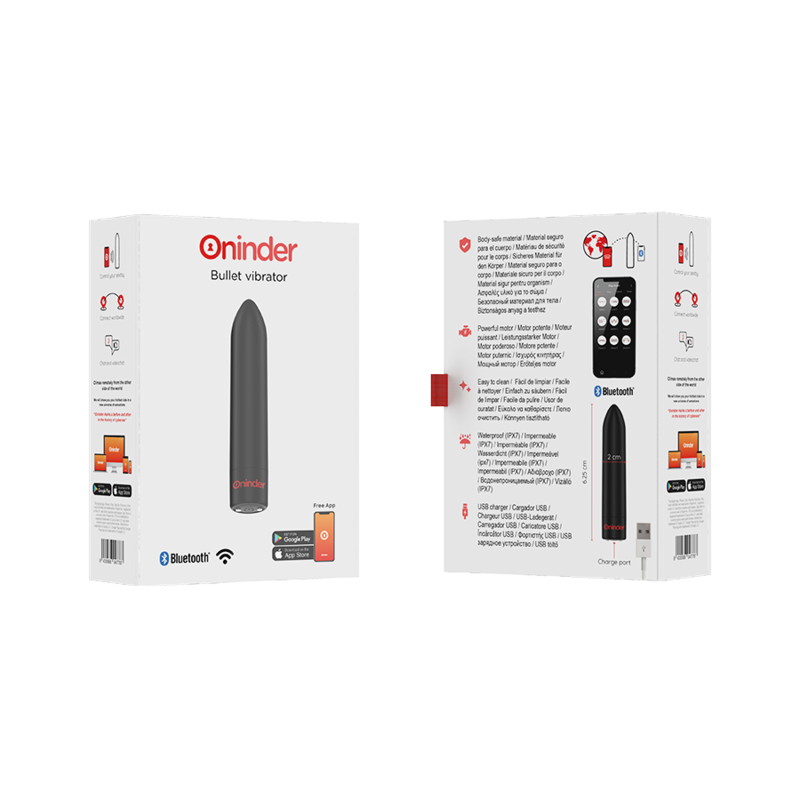 Vibrator Bullet Oninder Berlin Bullet Vibrator Black 9 Modes 8.5 X 2 Cm - Free App [6]