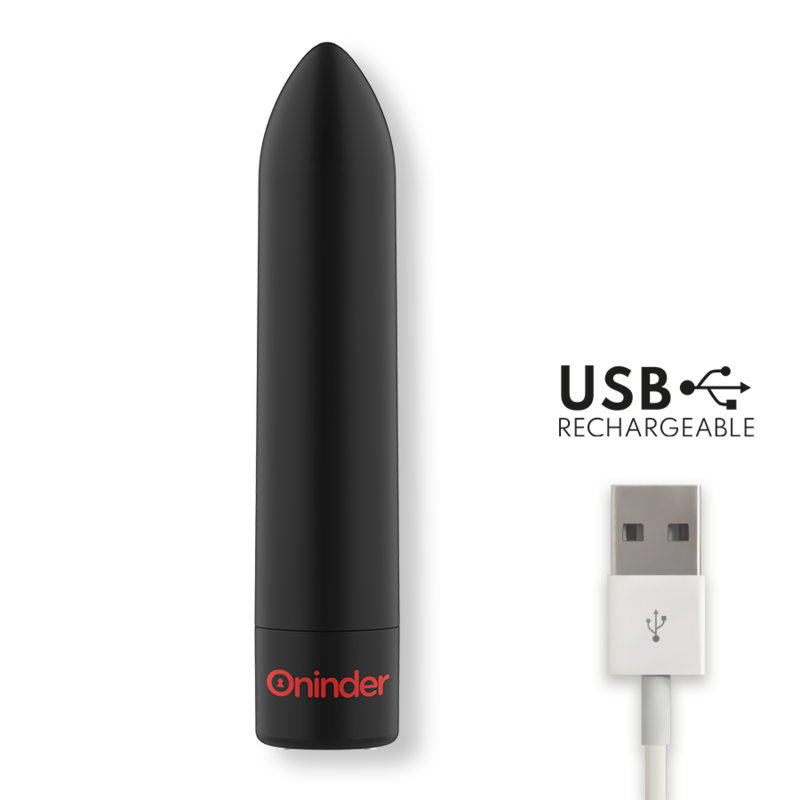 Vibrator Bullet Oninder Berlin Bullet Vibrator Black 9 Modes 8.5 X 2 Cm - Free App [4]