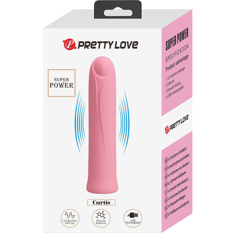 Vibrator Bullet Pretty Love Curtis Mini Super Power Vibrator 12 Pink Silicone Vibrations [7]