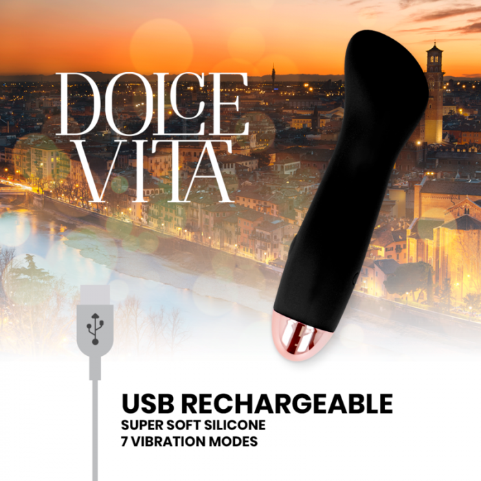 Vibrator Dolce Vita Rechargeable Two Black 7 Speeds [4]