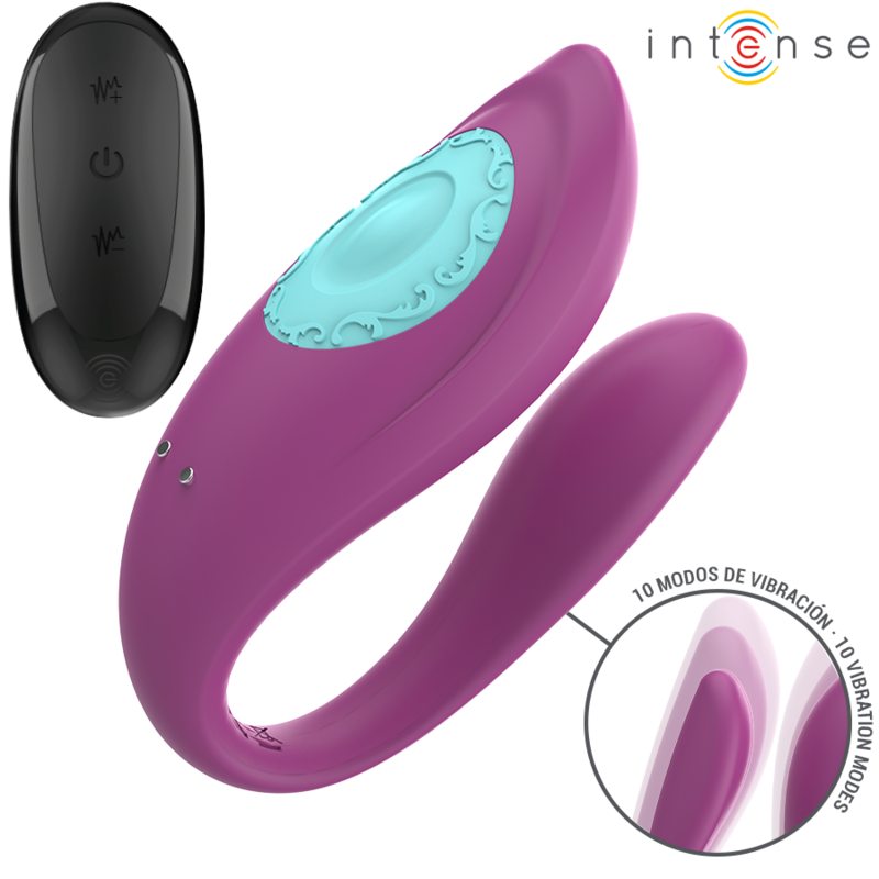 Vibrator Intense Annie u shaped vibrator and stimulator purple remote control [1]