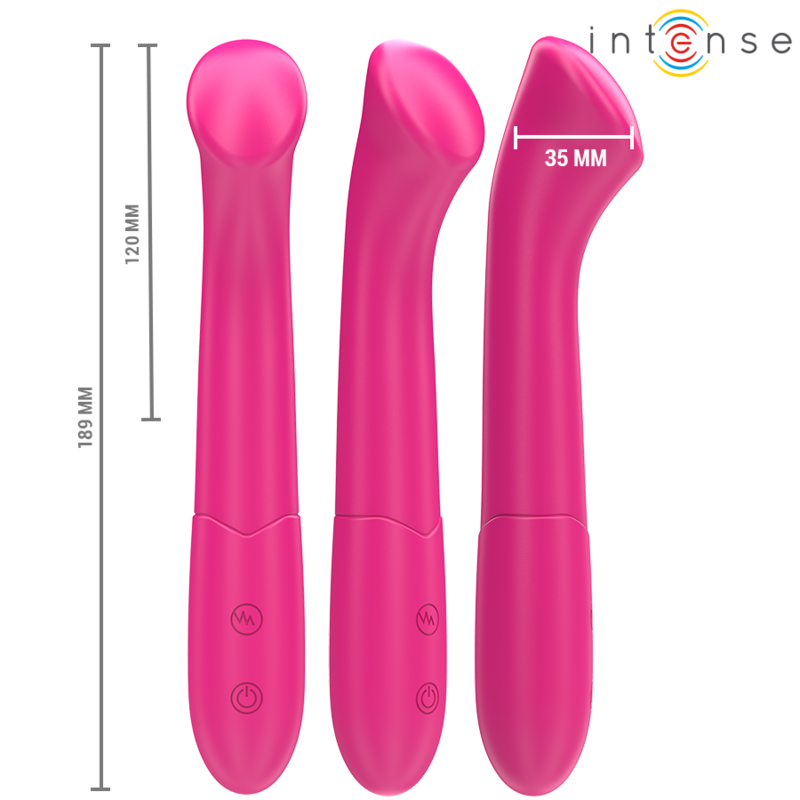 Vibrator Intense Paty vibrator 19 cm flexible 10 vibrations model 2 pink [3]