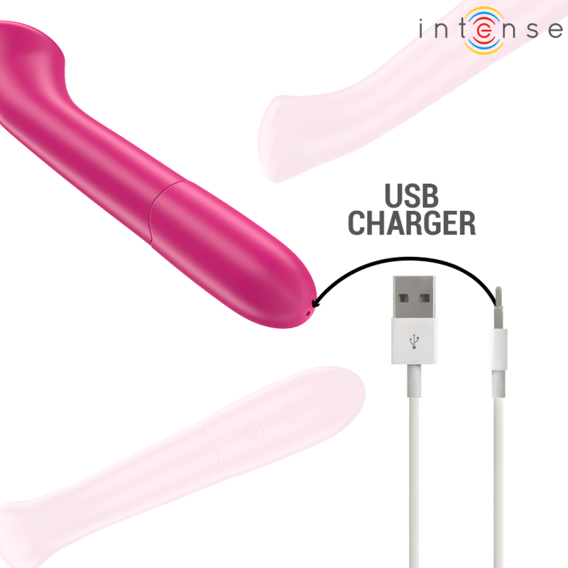 Vibrator Intense Paty vibrator 19 cm flexible 10 vibrations model 2 pink [5]
