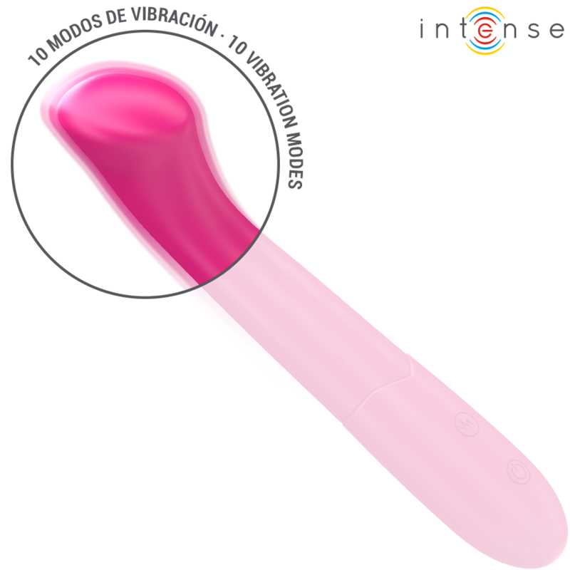 Vibrator Intense Paty vibrator 19 cm flexible 10 vibrations model 2 pink [1]