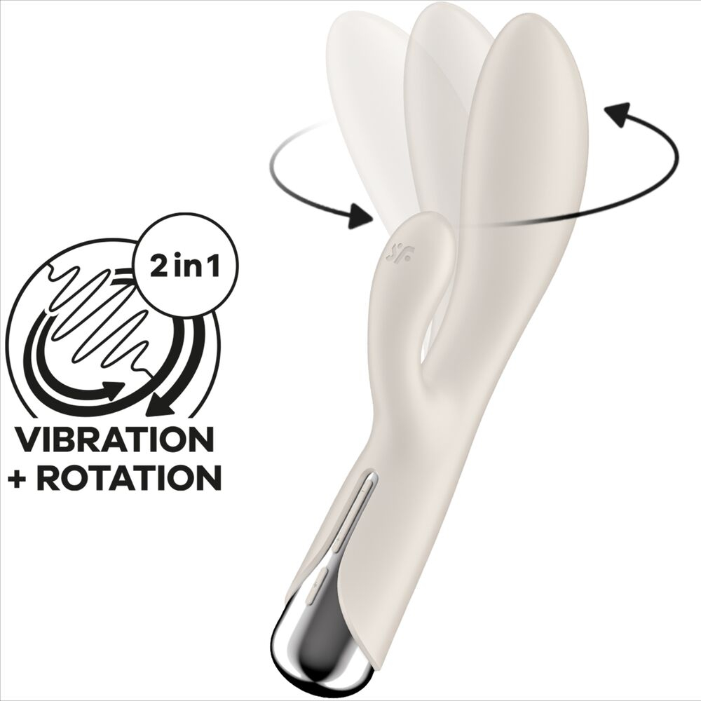 Vibrator Rabbit Satisfyer Spinning Rabbit 1 Clitoris And G-spot Stimulation Beige [1]