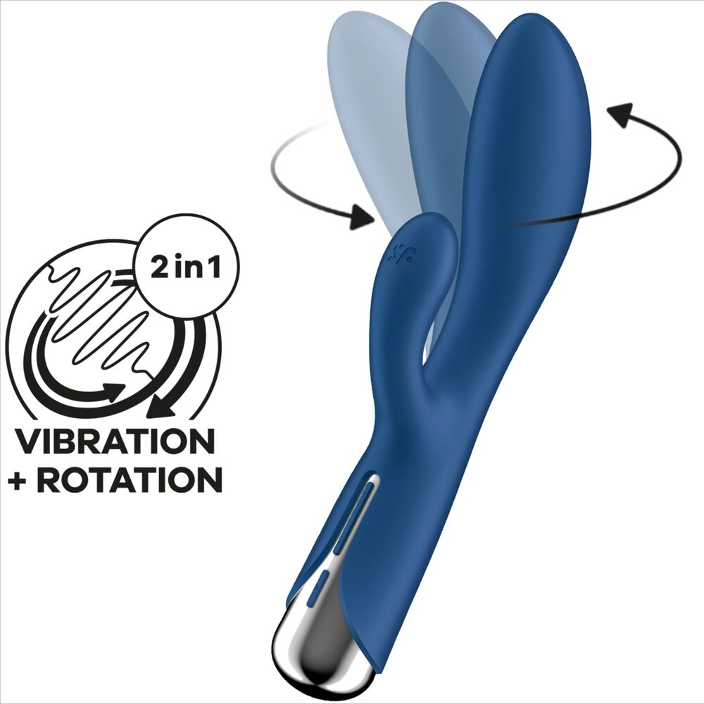 Vibrator Rabbit Satisfyer Spinning Rabbit 1 Clitoris And G-spot Stimulation Blue [1]
