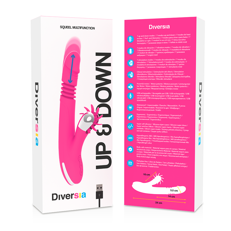 Vibrator Roz Femei Diversia Bunny up down 24 cm [7]