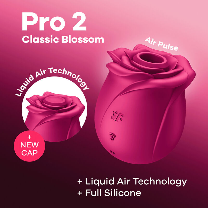 Vibrator Stimulator Clitoris Satisfyer Air Pulse Pro 2 Classic Blossom Vibrator [5]