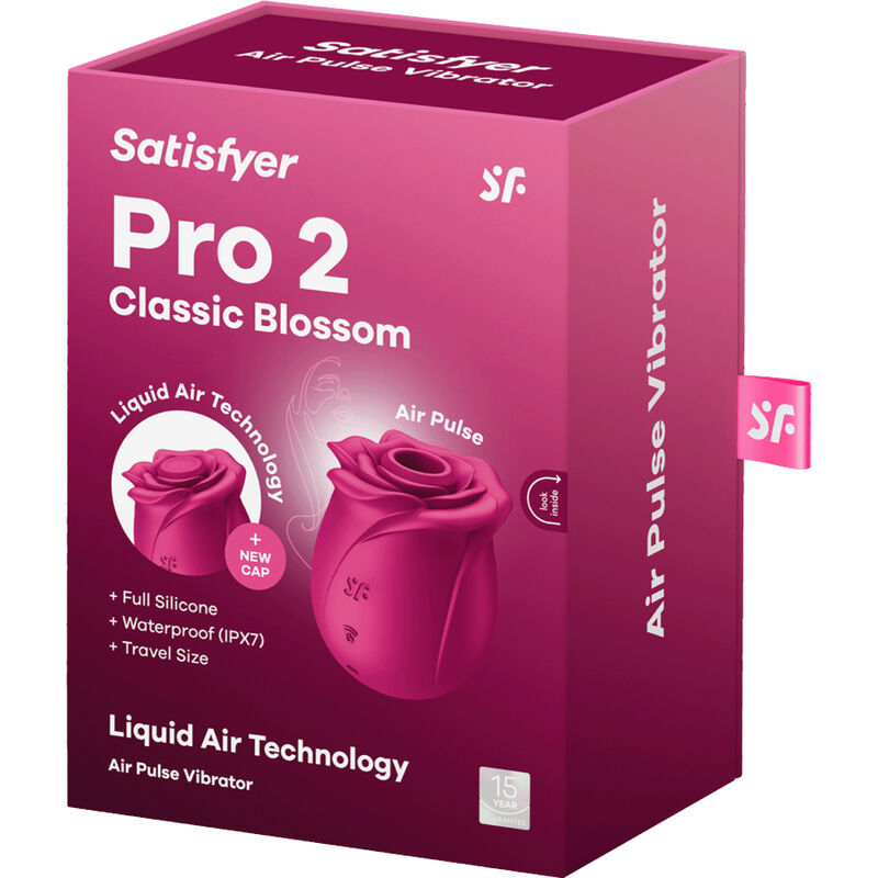 Vibrator Stimulator Clitoris Satisfyer Air Pulse Pro 2 Classic Blossom Vibrator [4]