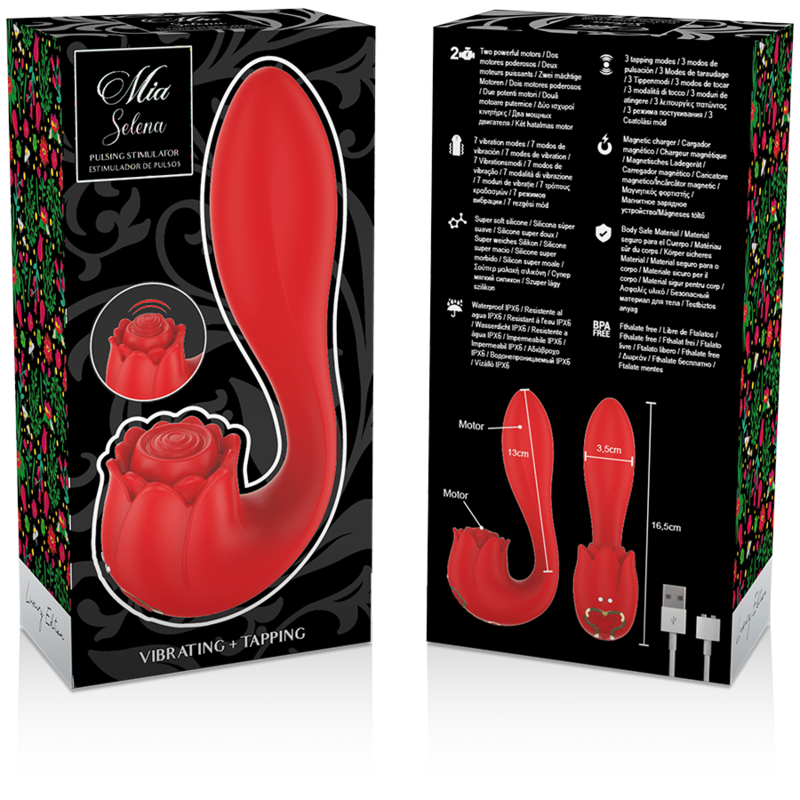 Vibrator Stimulator Clitoris Mia Selena Stimulator Vibrating + Tapping Red [4]
