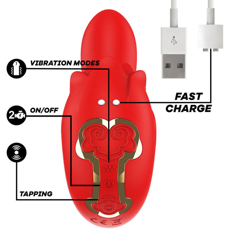 Vibrator Stimulator Clitoris Mia Selena Stimulator Vibrating + Tapping Red [3]