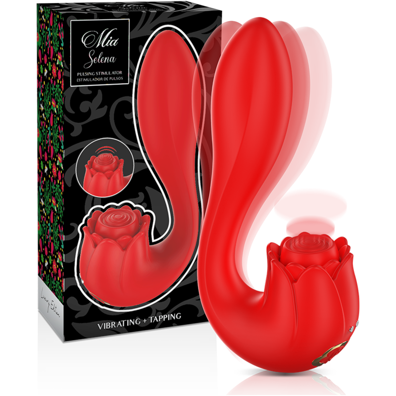 Vibrator Stimulator Clitoris Mia Selena Stimulator Vibrating + Tapping Red [1]