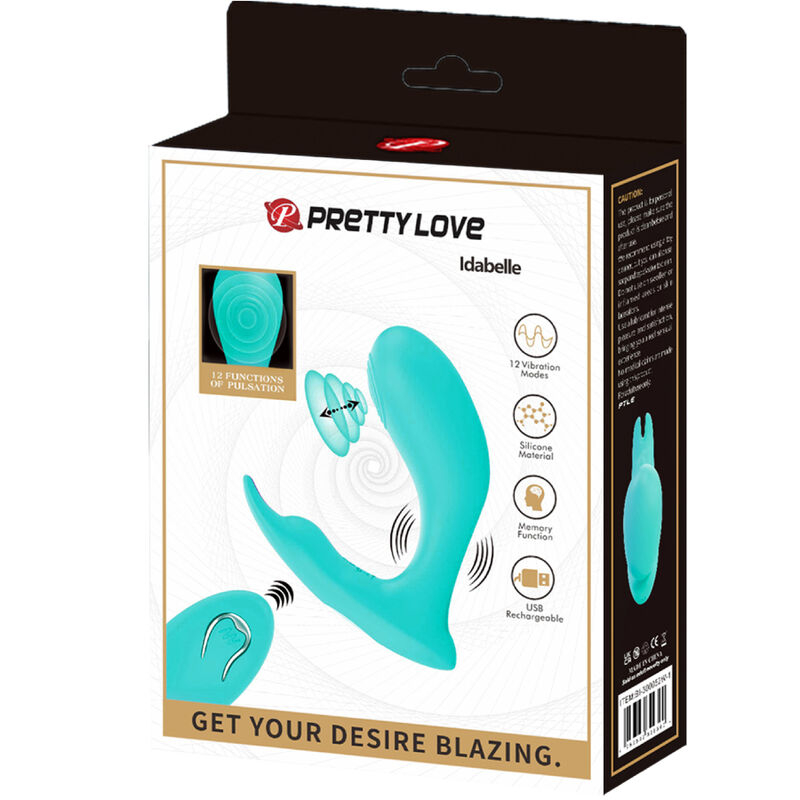 Vibrator Stimulator Clitoris Pretty Love Idabelle Vibration & Pulsation Remote Control Blue [2]