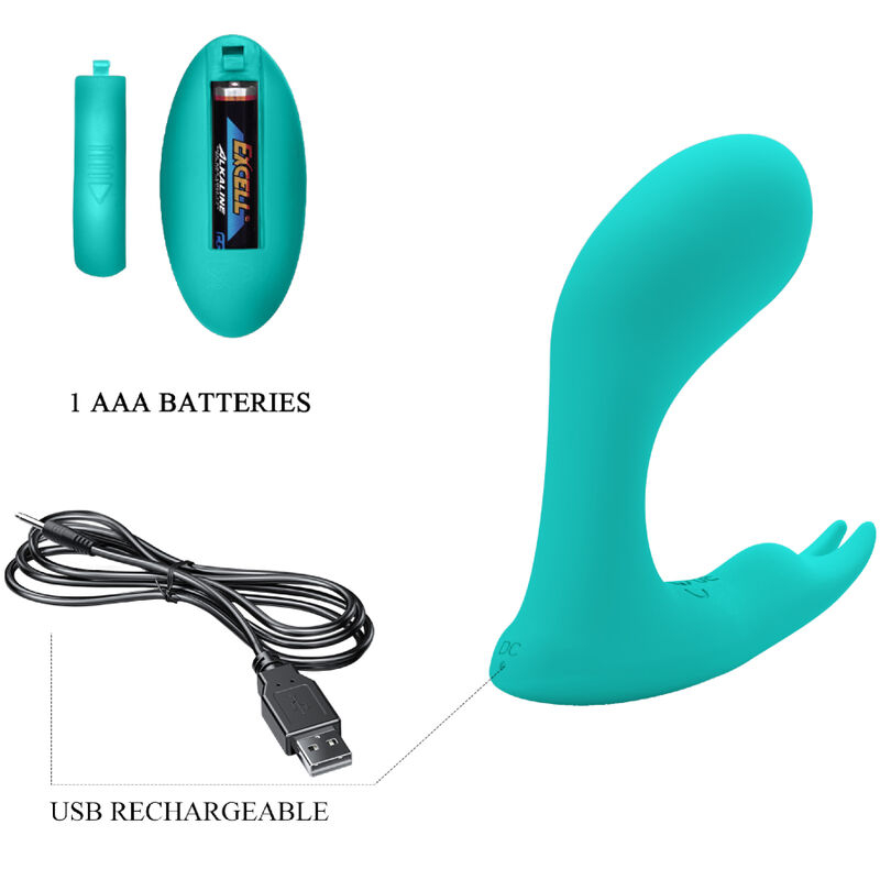 Vibrator Stimulator Clitoris Pretty Love Idabelle Vibration & Pulsation Remote Control Blue [4]