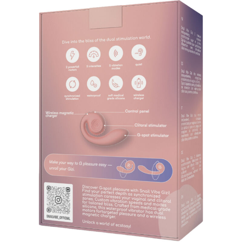 Vibrator Stimulator Clitoris Snail Vibe Gizi Dual Stimulator Pink [5]