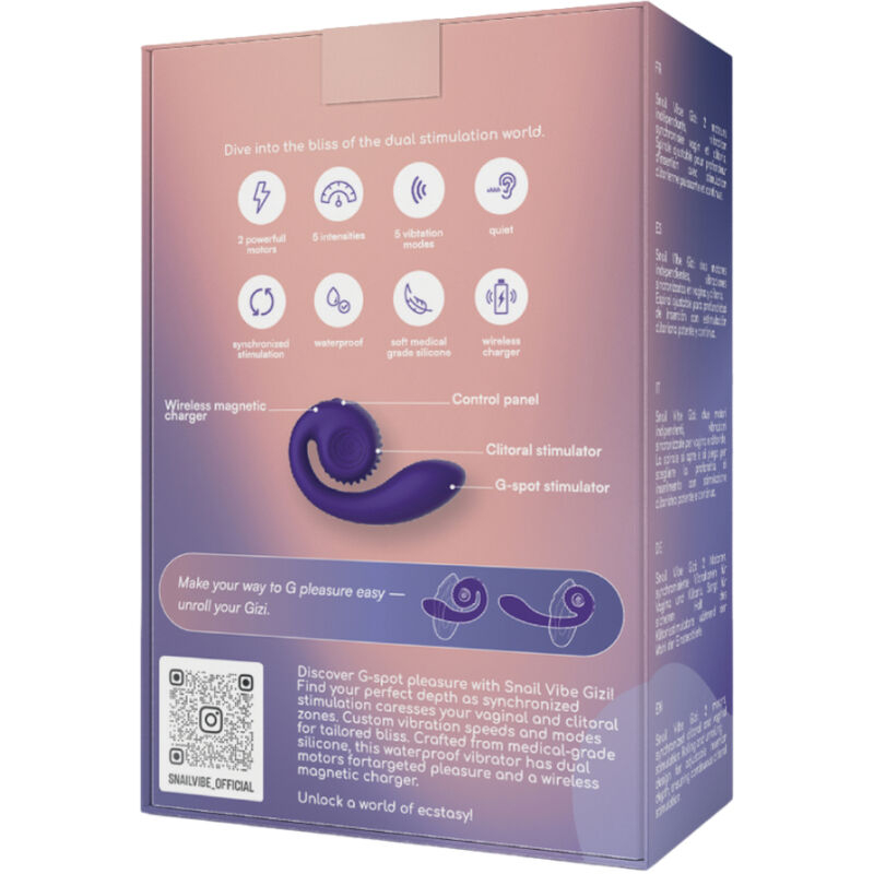 Vibrator Stimulator Clitoris Snail Vibe Gizi Dual Stimulator Purple [4]