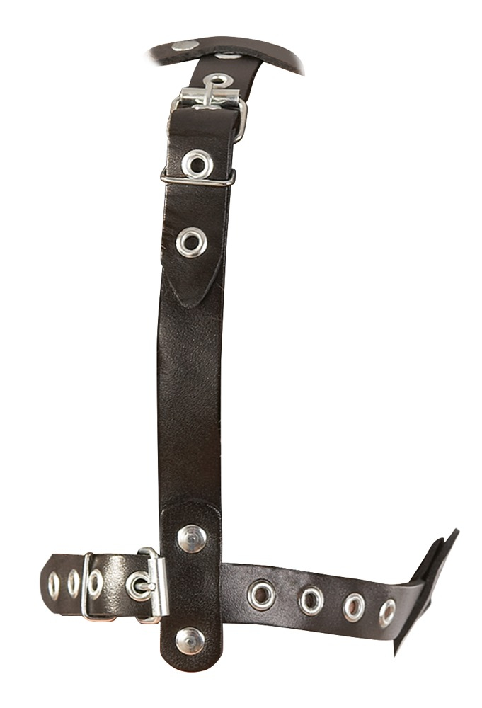 Ham Dildo ZADO Leather Head Harness with Dild [11]