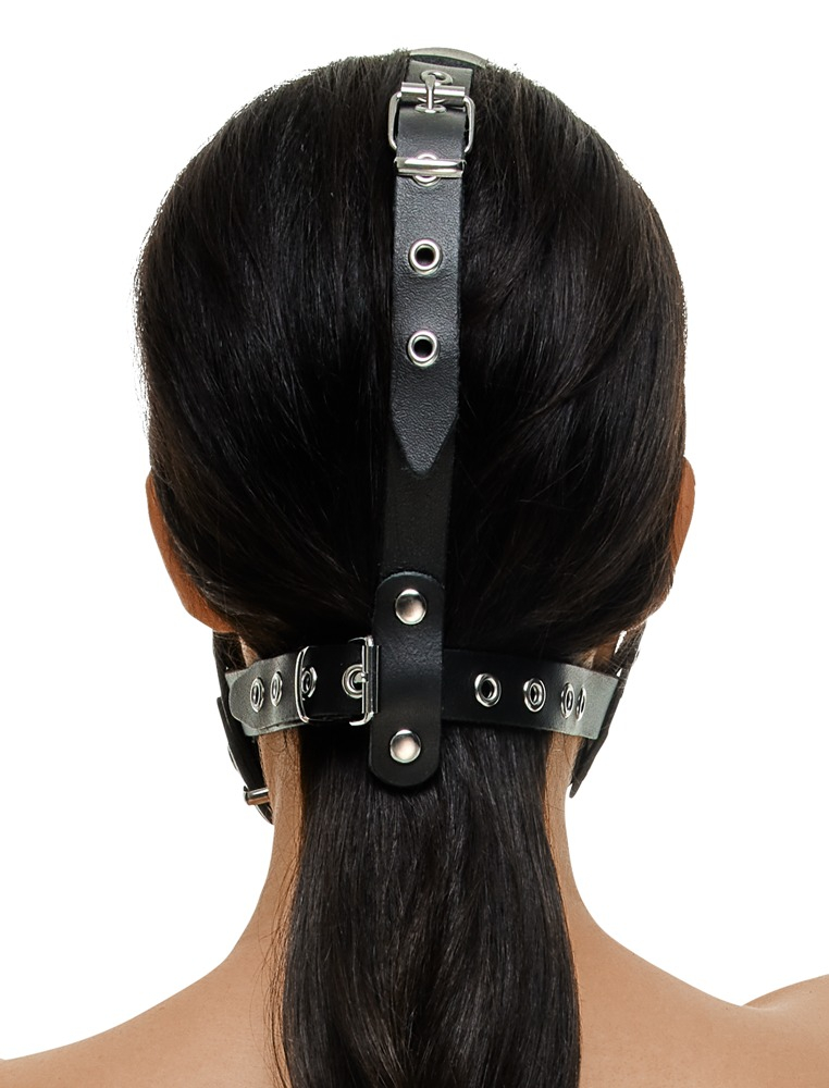 Ham Dildo ZADO Leather Head Harness with Dild [7]
