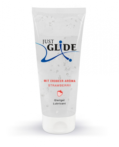 Lubrifianti - Lubrifiant Vaginal Gel Aroma Capsuni Just Glide Strawberry 50/200 ml