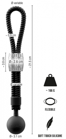 Inel Vibrator Penis Testicule Rebel Heavy Rope Cock Strap with Ball [7]