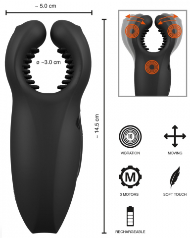 Masturbator Vibratii Penis Barbati Rebel Man Wand with Vibration and Moving Wings [6]