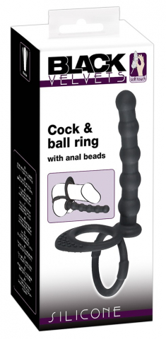 Inel Vibrator Penis Testicule Barbati Black Velvets Cock & Ball Ring [7]