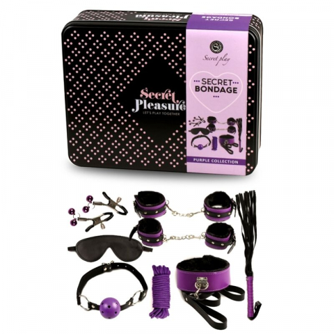 Jucarii Sexuale - Set Secretplay BDSM Set 8pcs Purple/Black