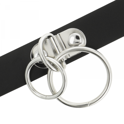 Colier Coquette Chic Desire Double Ring Vegan Leather Choker [1]