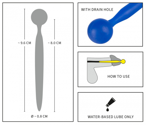Stimulator Dilatator Uretra Barbati Penis Plug Sperm Stopper Ø max. -0,8 cm [5]