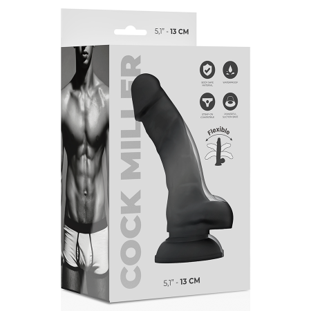 Dildo Cock Miller Silicone Density Articulable Black 13 cm [2]