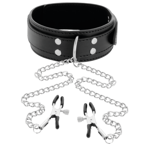 Zgarda Darkness Collar With Nipple Clamps Black [3]