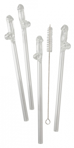 Set Paie Bautura Penis Glass Drinking Straw Willy 4 buc [1]
