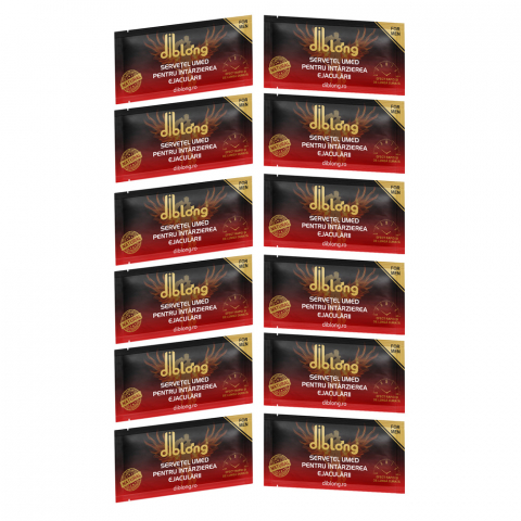 Stimulente Afrodiziace - Servetele Premium Anti Ejaculare Precoce Diblong Delay Towel Set 12 buc