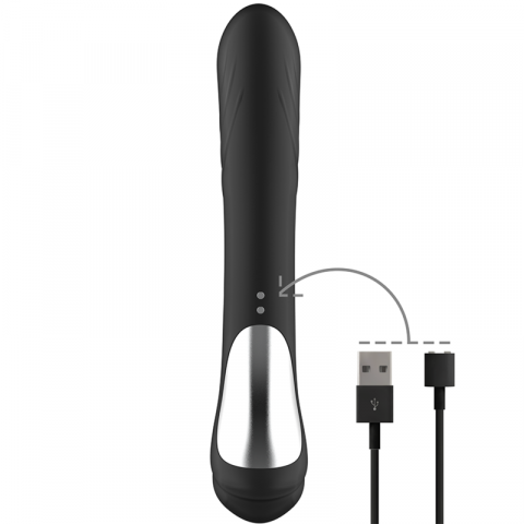 Vibrator Rabbit Black&Silver Jamie Rechargeable Silicone Rabbit Stimulator Black [2]