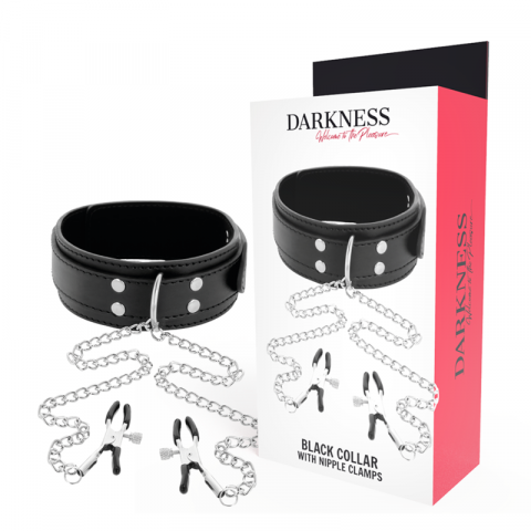 Zgarda Sex - Zgarda Darkness Collar With Nipple Clamps Black