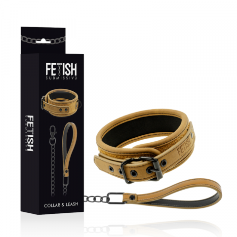Jucarii Sexuale - Zgarda Fetish Submissive Origen Neoprene Lined Necklace With Chain