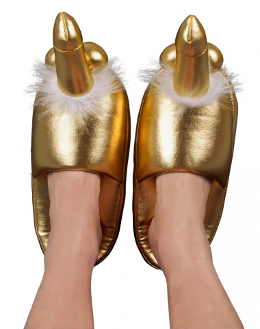 Set Slapi Papuci Aurii Casa Cadou Forma Penis Slippers [5]