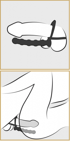 Inel Vibrator Penis Testicule Barbati Black Velvets Cock & Ball Ring [5]