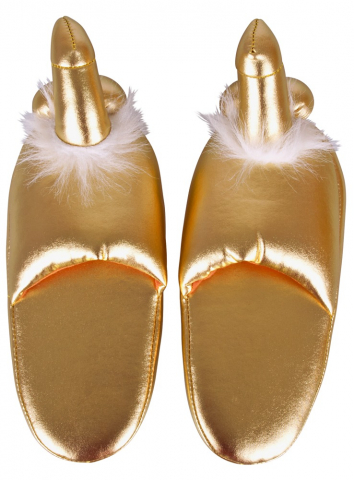 Set Slapi Papuci Aurii Casa Cadou Forma Penis Slippers [2]