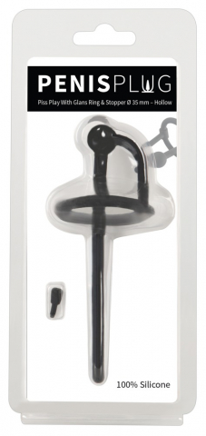 Stimulator Dilatator Uretra Penis Plug Piss Play With Glans Ring & Stopper Ø 35mm - Hollow [6]