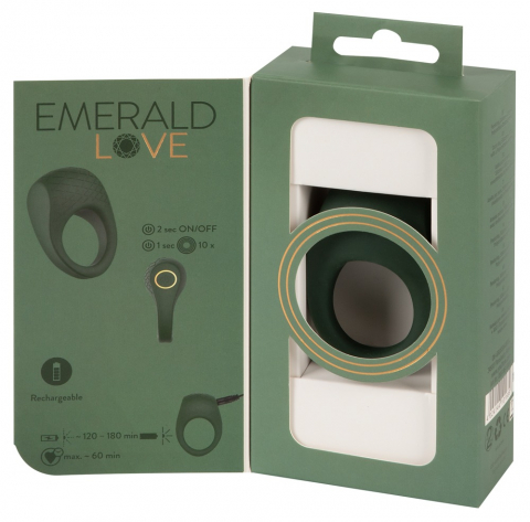 Inel Vibrator Penis Testicule Barbati Emerald Love Luxurious Cock Ring [10]