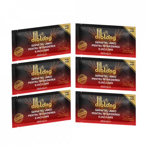 Stimulente Afrodiziace Barbati - Servetele Premium Antiejaculare Precoce Barbati Diblong Delay Towel Set 6 buc