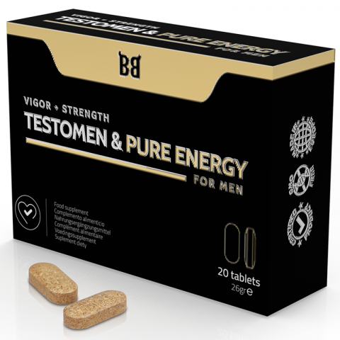 Stimulente Afrodiziace - Supliment Afrodiziac Barbati Tribulus Maca Ginseng Zinc BLACKBULL by Spartan Testomen & Pure Energy Enhancer For Men 20 Capsules