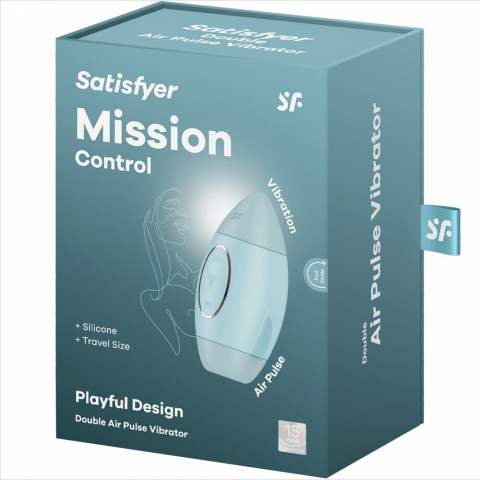 Vibrator Stimulator Clitoris Satisfyer Mission Control Blue Small Double Impulse Vibrator [1]