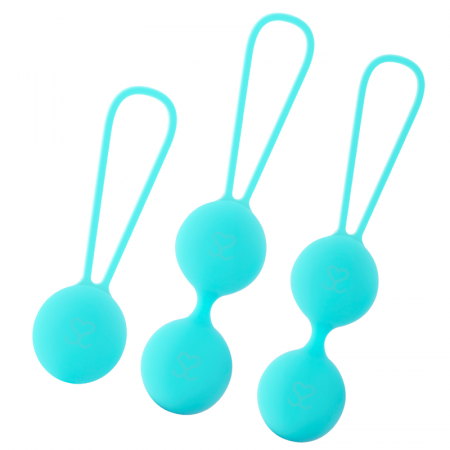 Bile Vaginale Kegel - Bile Kegel Moressa Osian Set Premium Silicone Turquoise