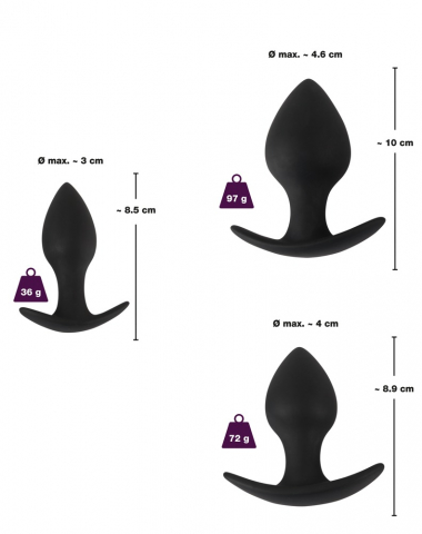 Set Plug Anal Black Velvets 3-piece Anal Trainer Set [4]