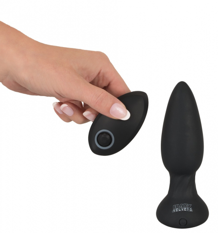 Jucarii Sexuale - Plug Anal Black Velvets Remote controlled rotating & vibrating plug