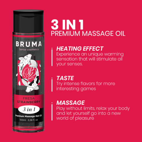 Ulei Masaj Bruma Premium massage hot oil strawberry 3 in 1 100 ml [1]