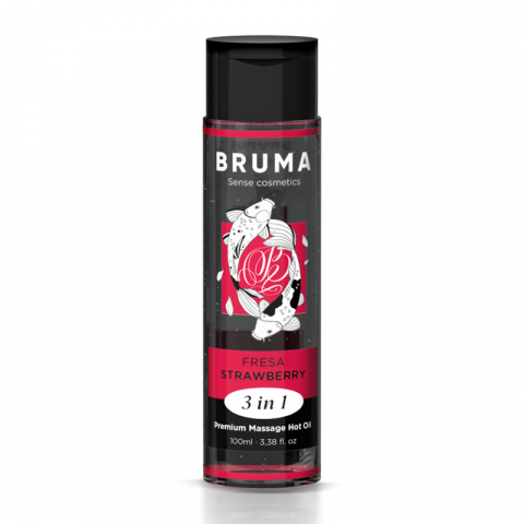 Lubrifianti - Ulei Masaj Bruma Premium massage hot oil strawberry 3 in 1 100 ml