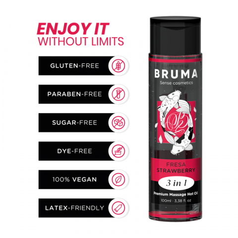 Ulei Masaj Bruma Premium massage hot oil strawberry 3 in 1 100 ml [2]